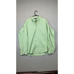 Tommy Hilfiger Shirt Mens Large 16.5 34/35 Green Plaid Button Front‎ Long Sleeve